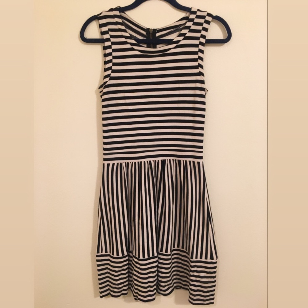 Madewell Black & White Stripe Dress